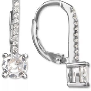 Giani Bernini cubic zirconia and sterling silver leverback drop earrings, NWT